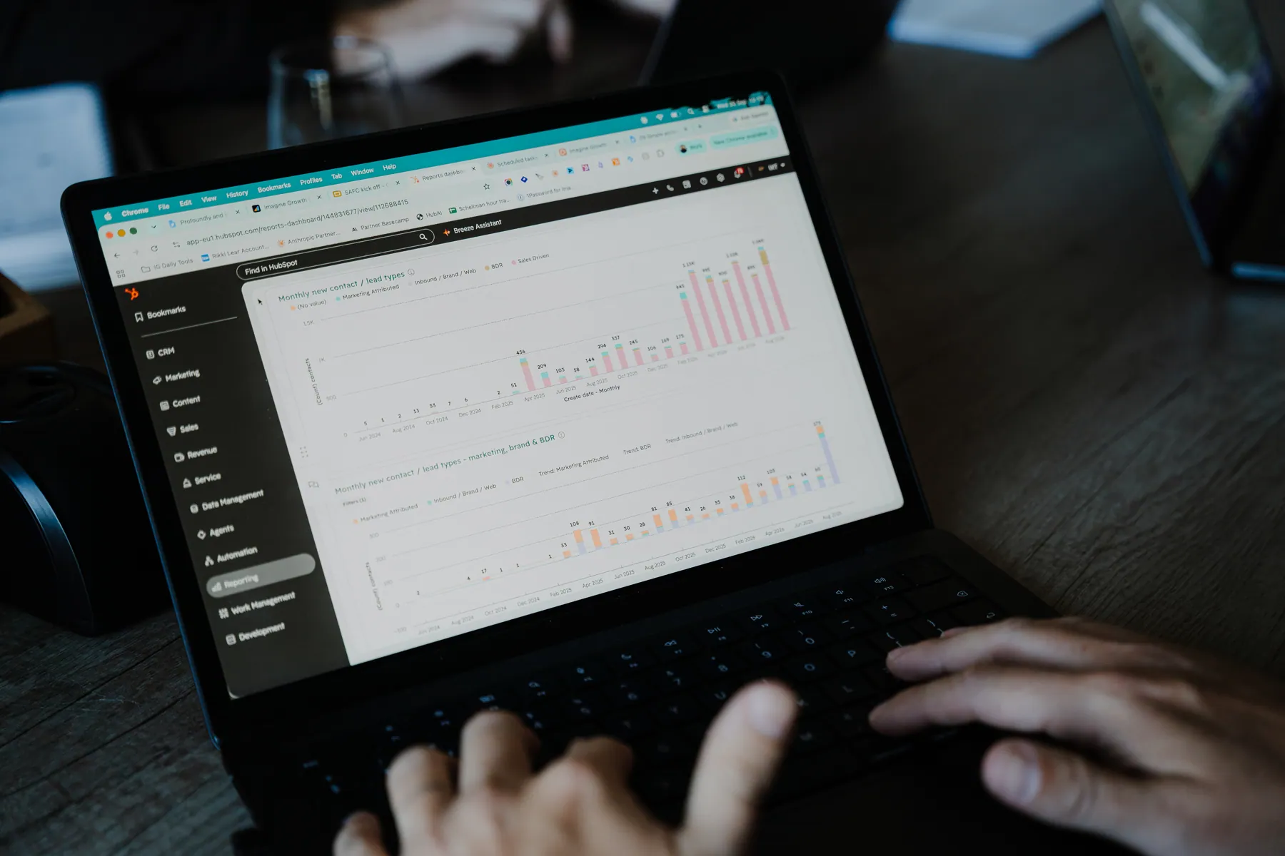 A report on a laptop screen