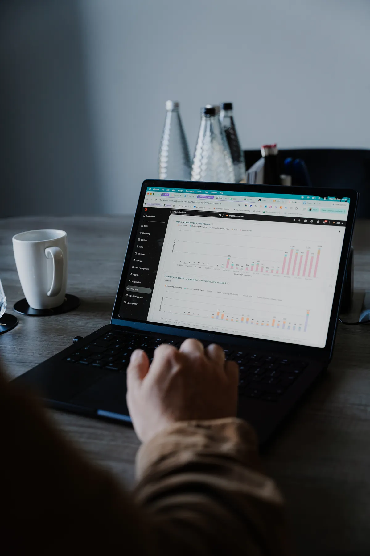 A chart on a laptop screen